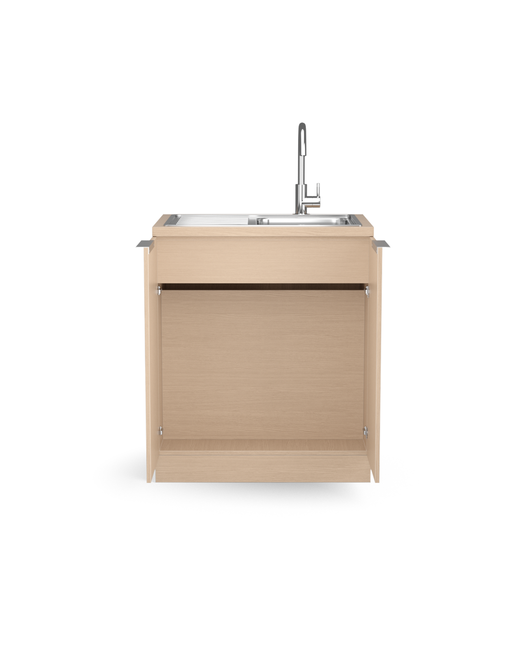 Colorbar lavabo - Armario de lavado con patrón de roble - Lavabo cromado